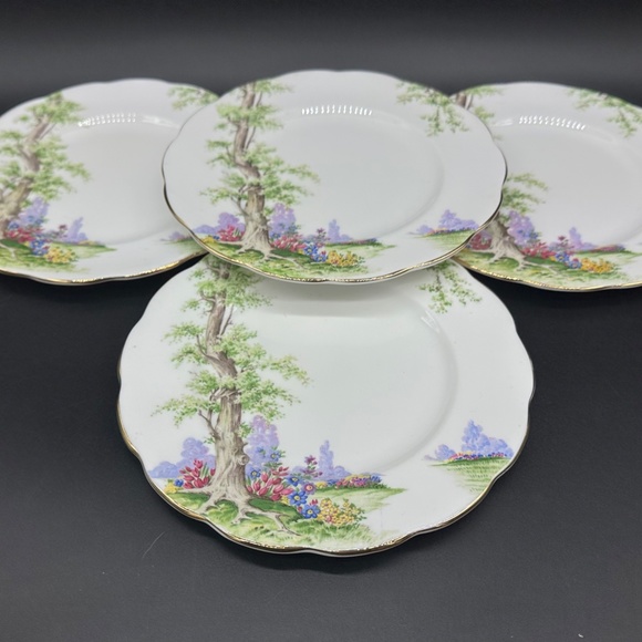 Royal Albert Greenwood Tree 7" Dessert Plates(4) Bone China England - Picture 2 of 5